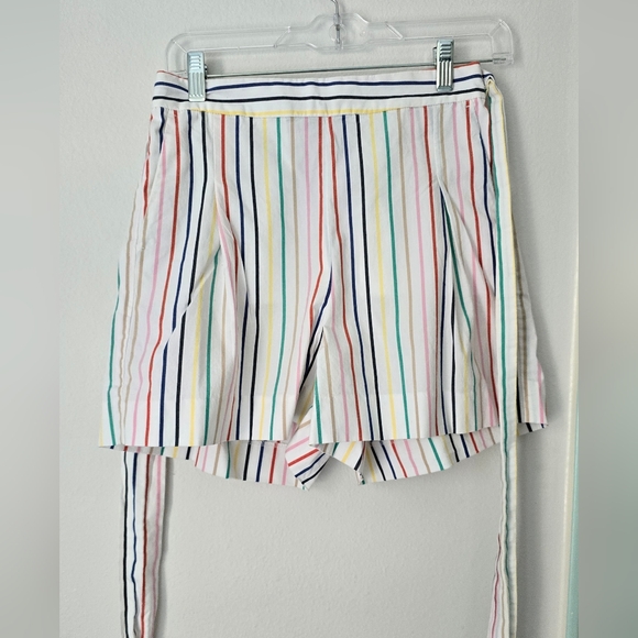 J. Crew striped tie waist shorts Multicolor stripes with bow size 2 - Picture 2 of 12